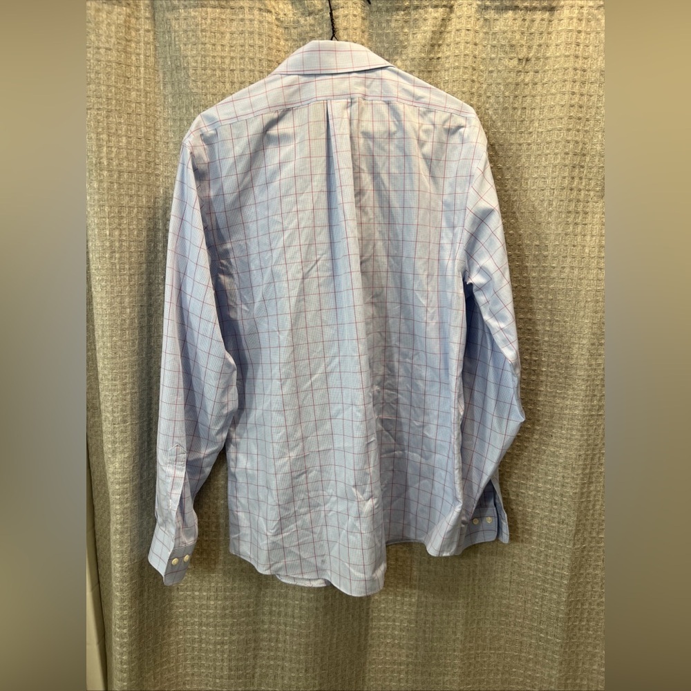 Brooks Brothers Mens 16-4/5 Blue Red Check 100% Cotton Non-Iron Dress Shirt - Picture 5 of 7